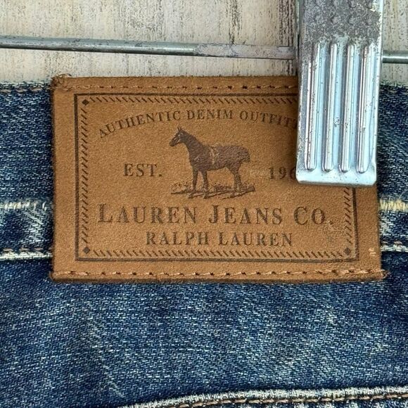 Ralph Lauren boho Distressed Patch Petite 10 Jeans - Picture 10 of 12